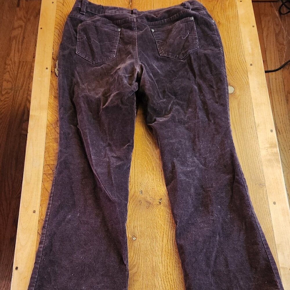 St. John's Bay Vintage Cotton Brown Corduroy Boot Cut Jeans - 12 Petite